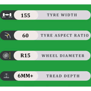 155/60/15 6MM+
