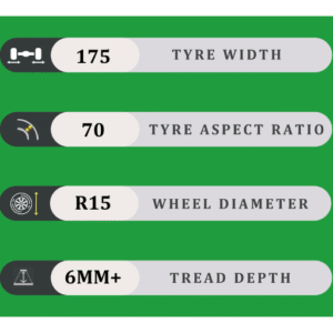 175/70/15 6MM+