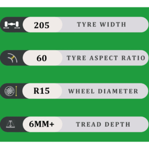 205/60/15 6MM+