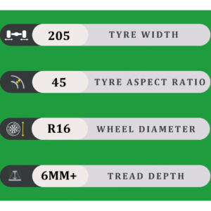 205/45/16 6MM+