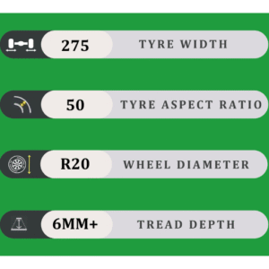 275/50/20 6MM+