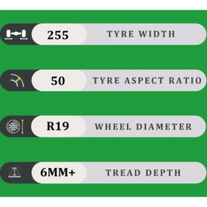 255/50/19 6MM+