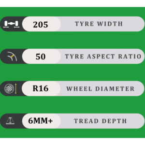 205/50/16 6MM+