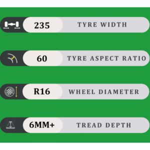 235/60/16 6MM+