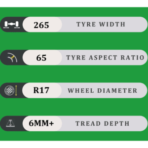 265/65/17 6MM+